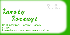 karoly korenyi business card